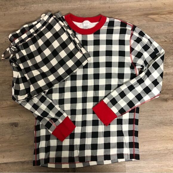 Hanna Andersson white black and red Plaid Pajama Set, Size XL, Unisex Sizing - Picture 1 of 12